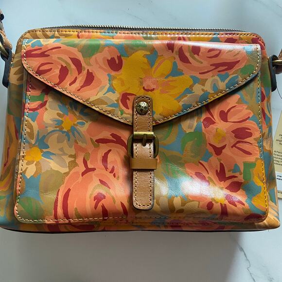Patricia Nash Avellino Crossbody Bag Purse Citrus Rose Collection Floral -- NWT - Picture 1 of 10